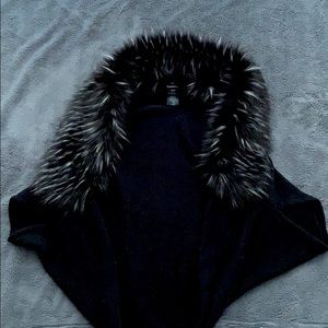 Black faux fur sweater jacket